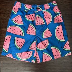 Boy’s Watermelon Print swim Trunks